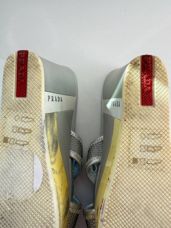 Prada Metallic Wedge Sandals – Women’s Size EU 36 / US 6 - Picture 14 of 16
